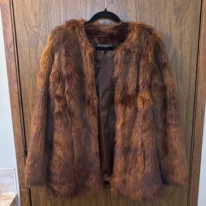 Velvet Rich Brown Faux Fur Teddy Jacket